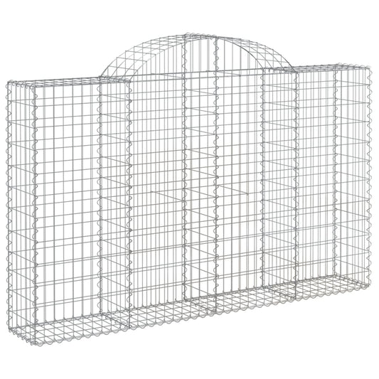 vidaXL Arched Gabion Basket 200x30x120/140 cm Galvanised Iron