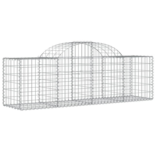 vidaXL Arched Gabion Basket 200x50x60/80 cm Galvanised Iron