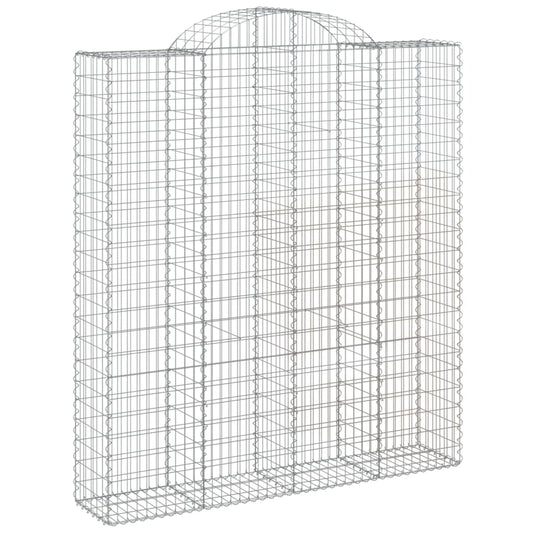 vidaXL Arched Gabion Basket 200x50x220/240 cm Galvanised Iron