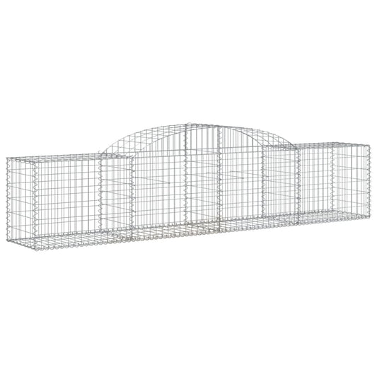 vidaXL Arched Gabion Basket 300x50x60/80 cm Galvanised Iron