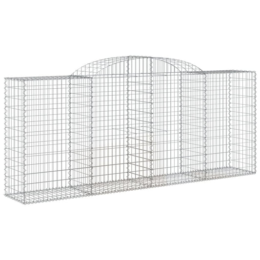 vidaXL Arched Gabion Basket 300x50x120/140 cm Galvanised Iron