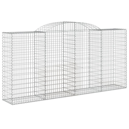 vidaXL Arched Gabion Basket 300x50x140/160 cm Galvanised Iron