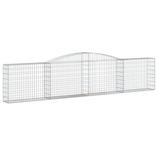 vidaXL Arched Gabion Basket 400x30x80/100 cm Galvanised Iron