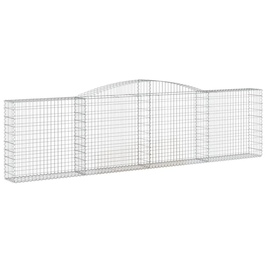 vidaXL Arched Gabion Basket 400x30x100/120 cm Galvanised Iron