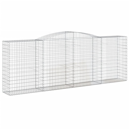 vidaXL Arched Gabion Basket 400x50x140/160 cm Galvanised Iron