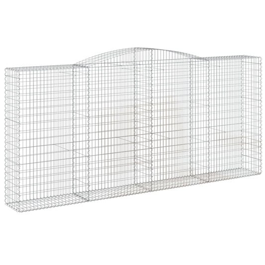vidaXL Arched Gabion Basket 400x50x180/200 cm Galvanised Iron