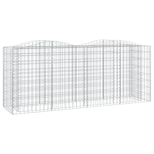 vidaXL Arched Gabion Raised Bed 200x50x100 cm Galvanised Iron