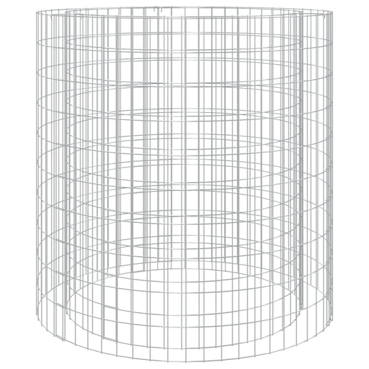vidaXL Gabion Fire Pit Ø 100 cm Galvanised Iron