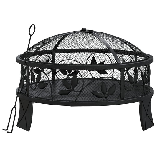 vidaXL Fire Pit with Poker 50 cm XXL Steel