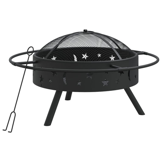 vidaXL Fire Pit with Poker 70 cm XXL Steel