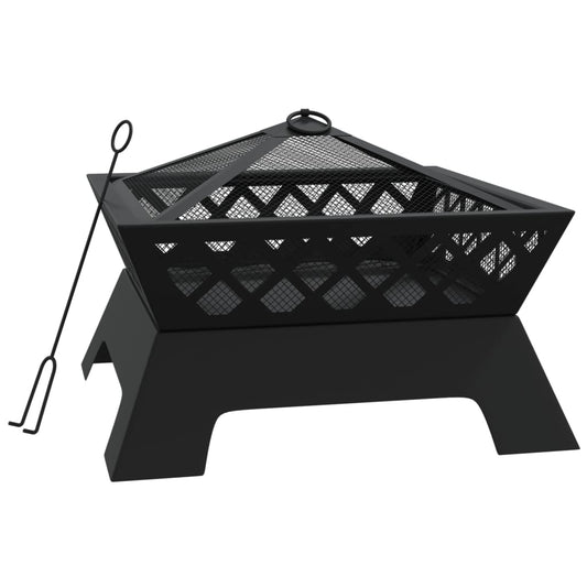 vidaXL Fire Pit with Poker 50 cm XXL Steel
