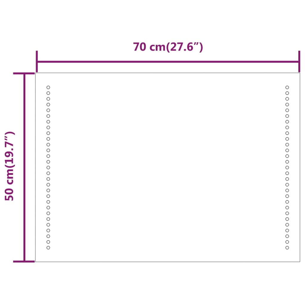 vidaXL LED Bathroom Mirror 50x70 cm
