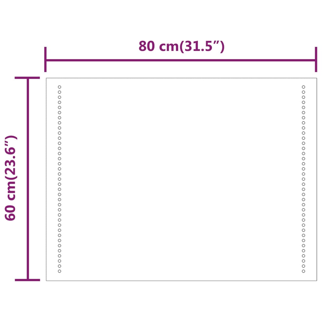 vidaXL LED Bathroom Mirror 60x80 cm