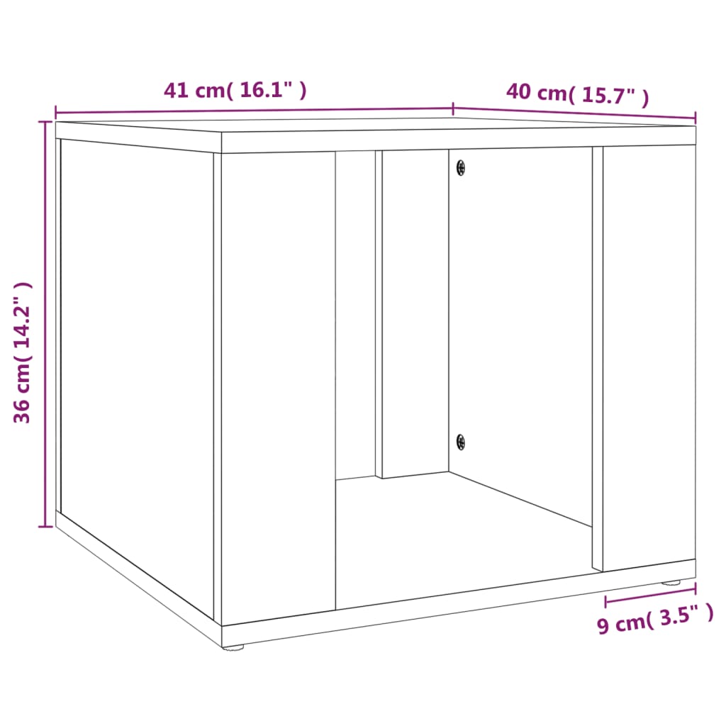vidaXL Bedside Table Grey Sonoma 41x40x36 cm Engineered Wood
