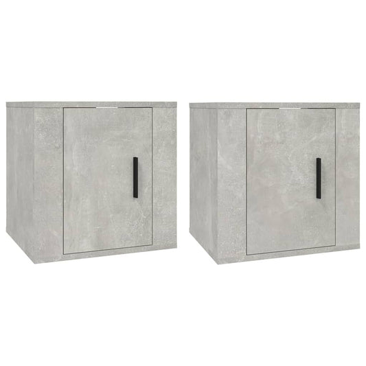 vidaXL 2 Piece Wall-mounted TV Cabinet Set Concrete Grey 40x34,5x40 cm