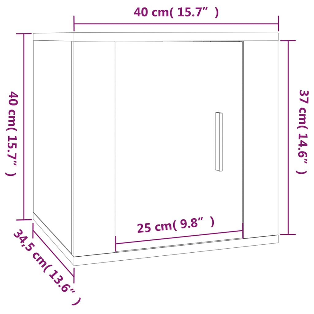 vidaXL Wall Mounted TV Cabinet Brown Oak 40x34,5x40 cm