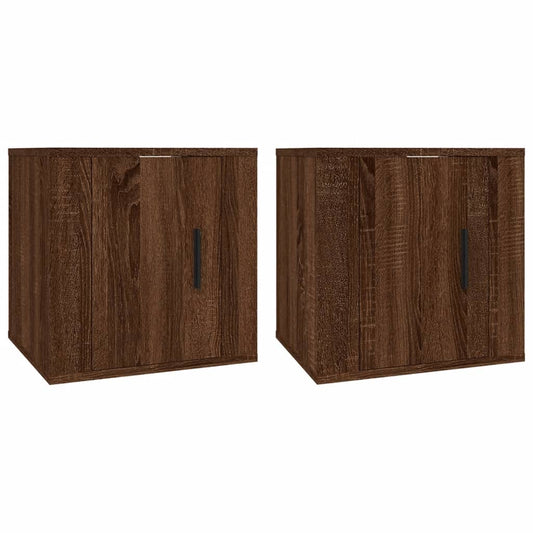 vidaXL 2 Piece Wall-mounted TV Cabinet Set Brown Oak 40x34,5x40 cm