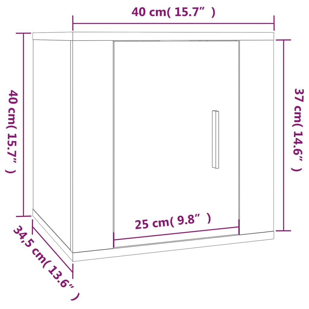 vidaXL 2 Piece Wall-mounted TV Cabinet Set Brown Oak 40x34,5x40 cm