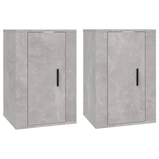 vidaXL 2 Piece Wall-mounted TV Cabinet Set Concrete Grey 40x34,5x60 cm