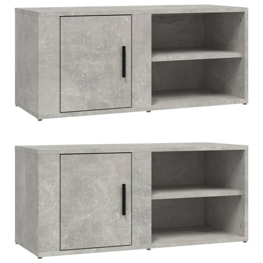 vidaXL 2 Piece TV Cabinet Set Concrete Grey 80x31,5x36 cm Engineered Wood