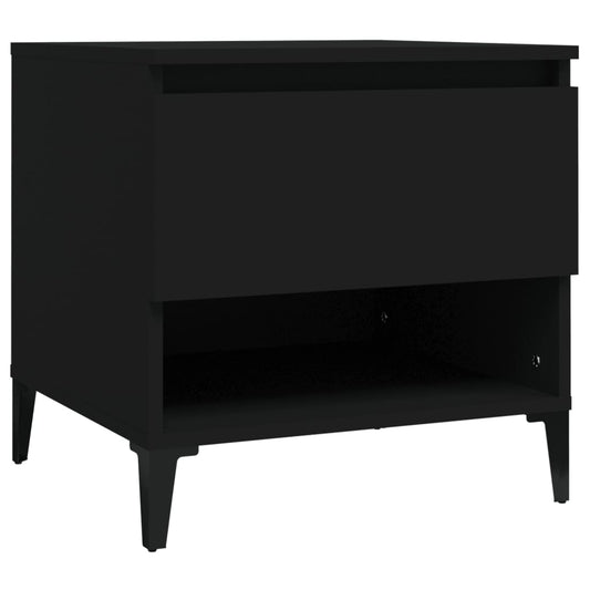 vidaXL Side Table Black 50x46x50 cm Engineered Wood