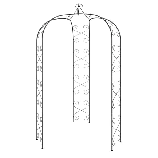 vidaXL Garden Arch Black Ø180x255 cm Steel
