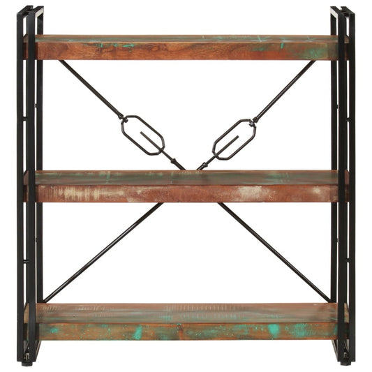 vidaXL 3-Tier Bookcase 77x30x80 cm Solid Wood Reclaimed and Iron