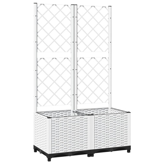 vidaXL Garden Planter | White | Polypropylene | Medium | Planters