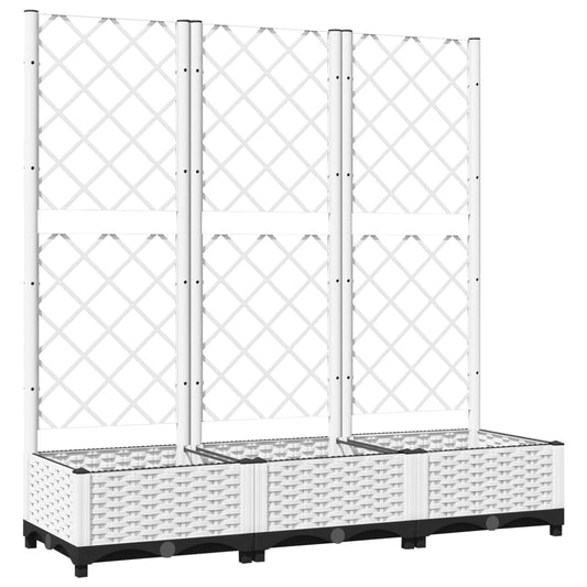 vidaXL Garden Planter | White | Polypropylene | 120x40x121.5 cm | Planters