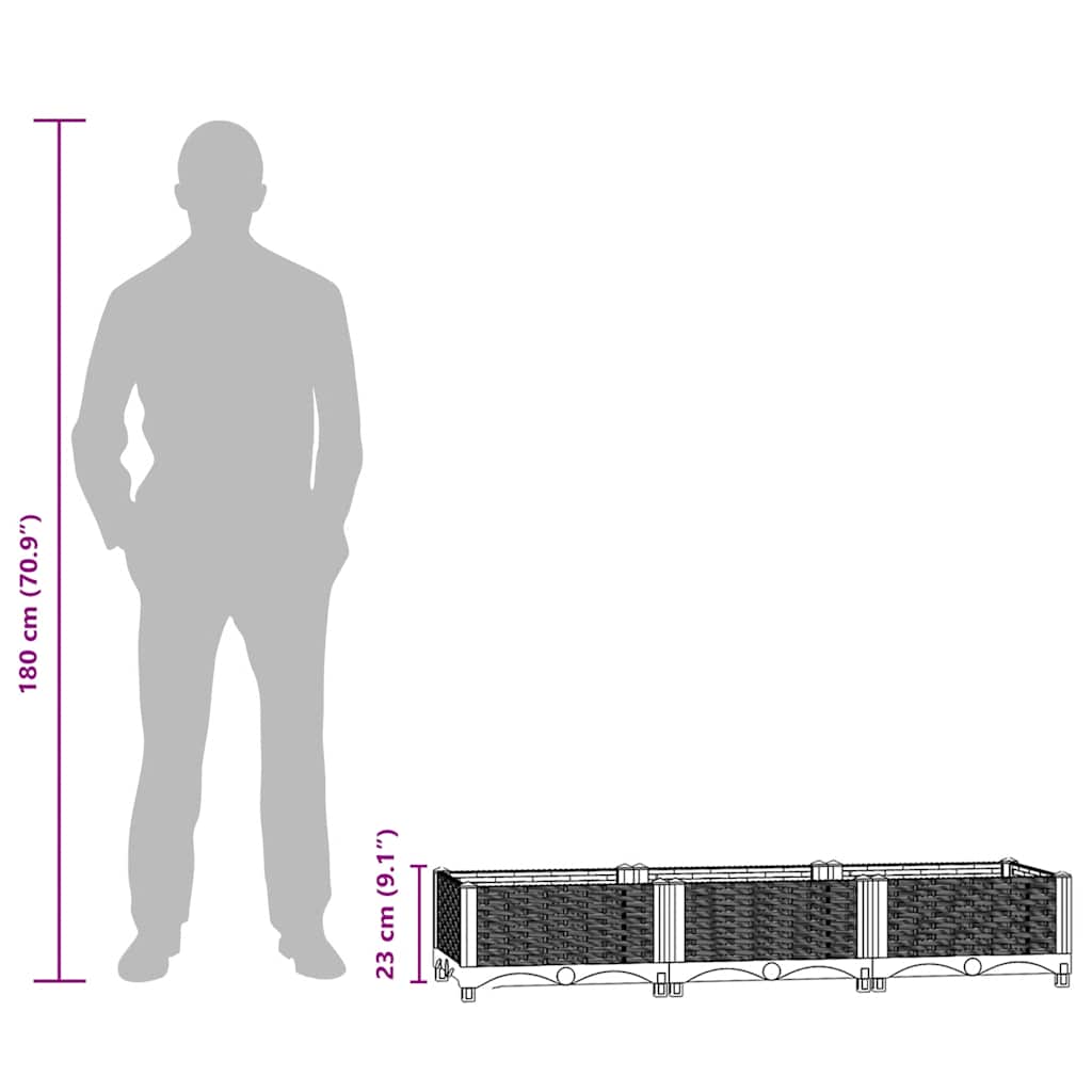 vidaXL Raised Bed 120x40x23 cm Polypropylene