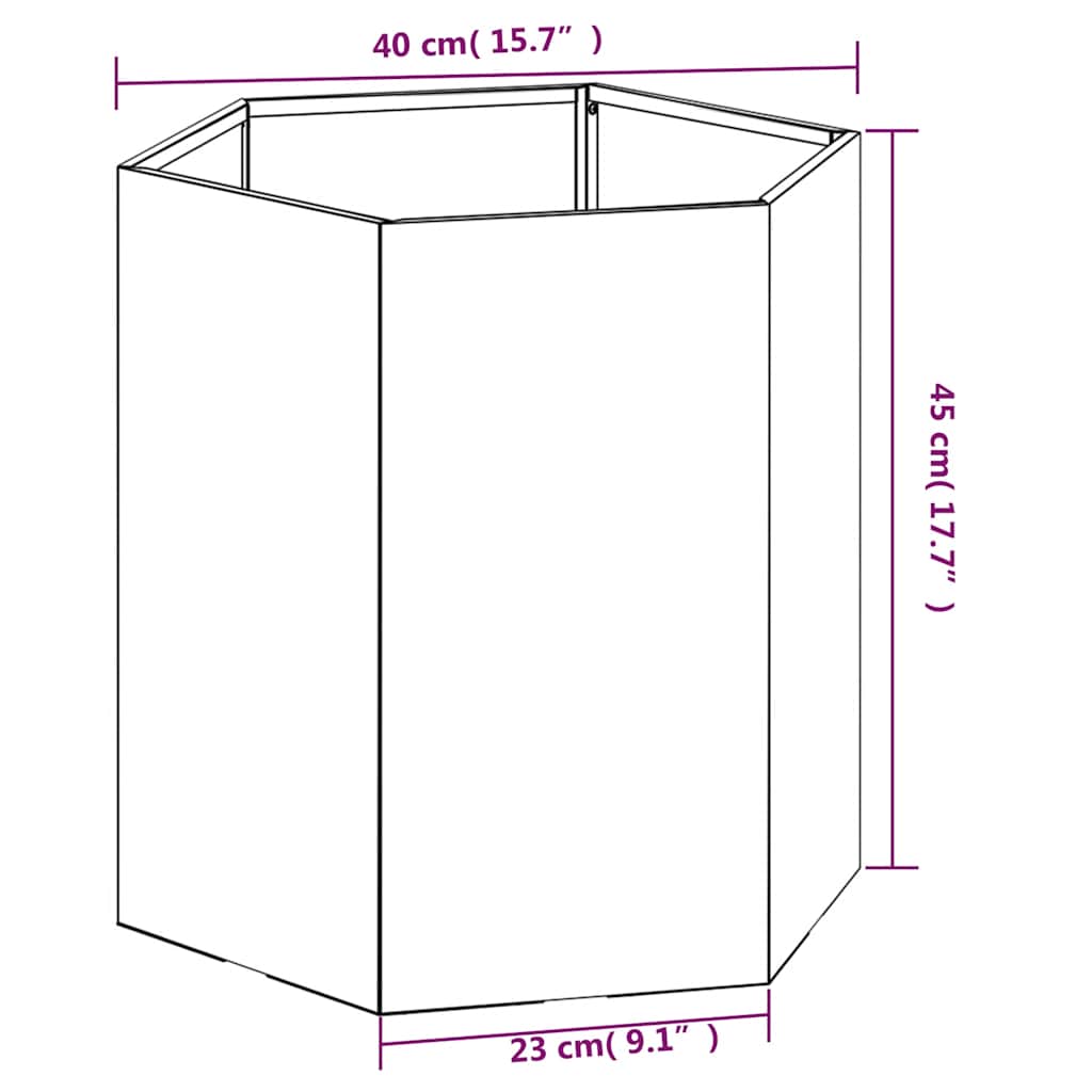 vidaXL Planter Rusty 40x40x45 cm Corten Steel