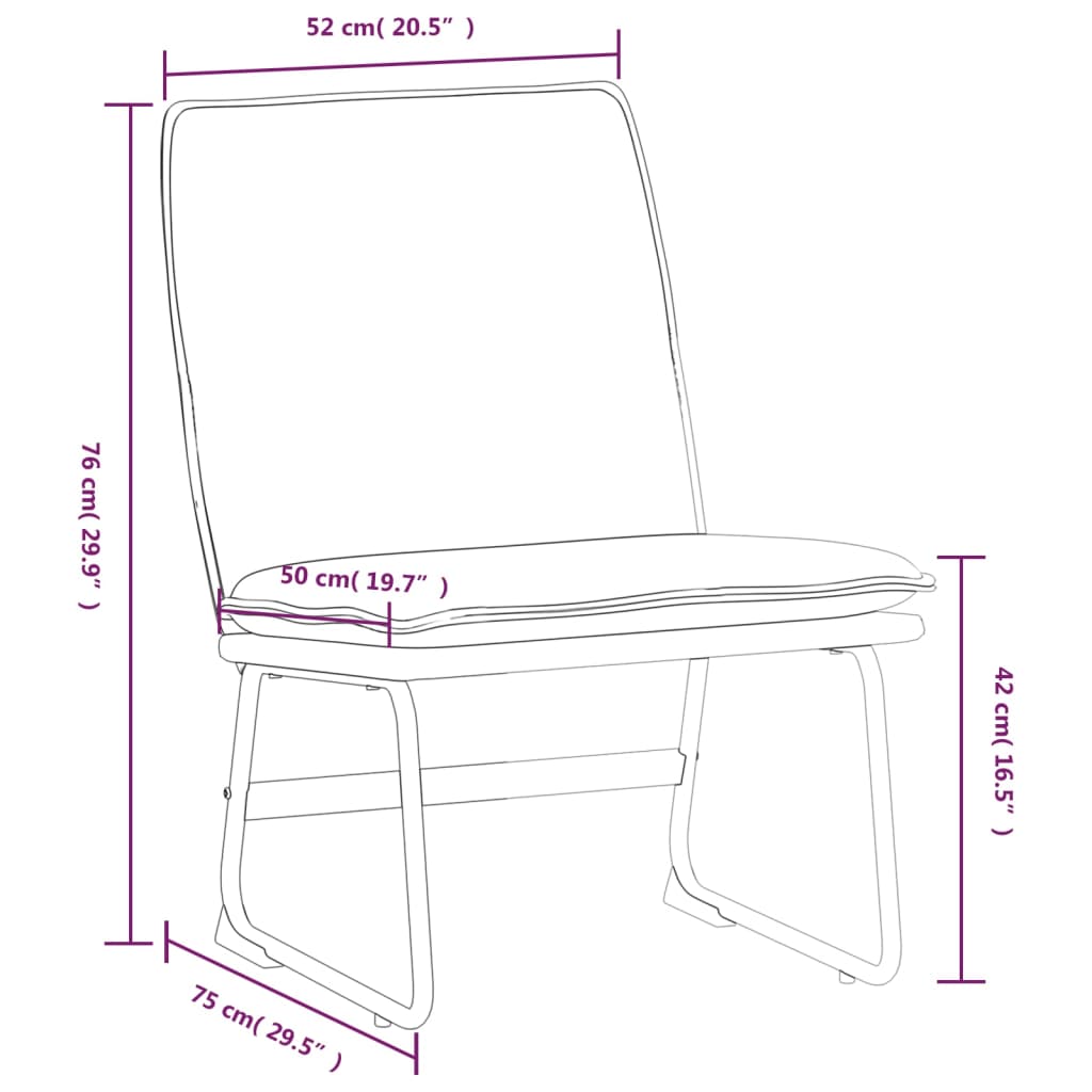 vidaXL Lounge Chair Black 52x75x76 cm Fabric