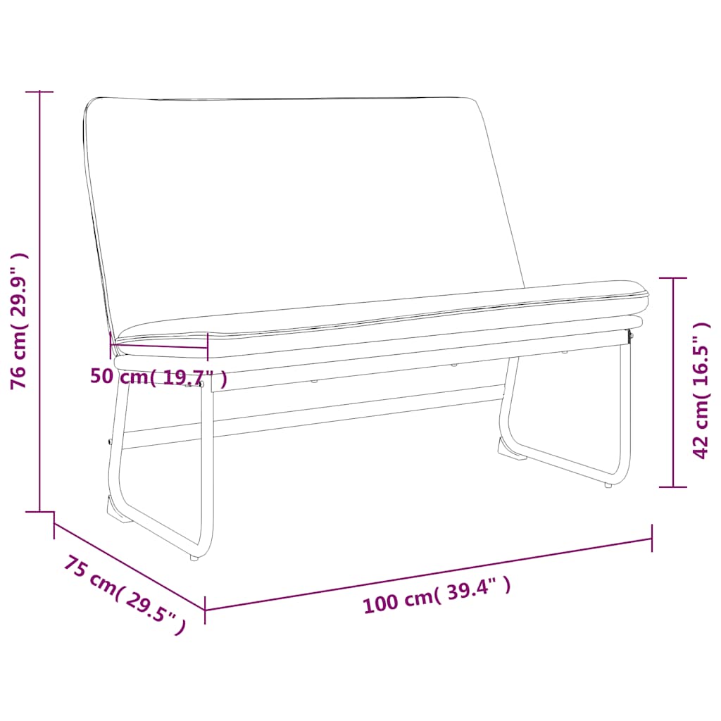 vidaXL Bench Black 100x75x76 cm Fabric