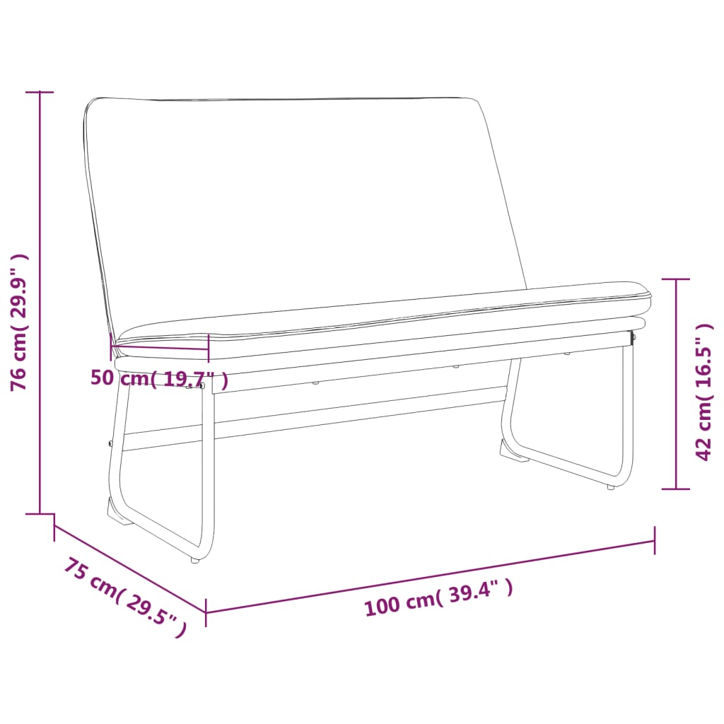 vidaXL Bench Dark Green 100x75x76 cm Fabric