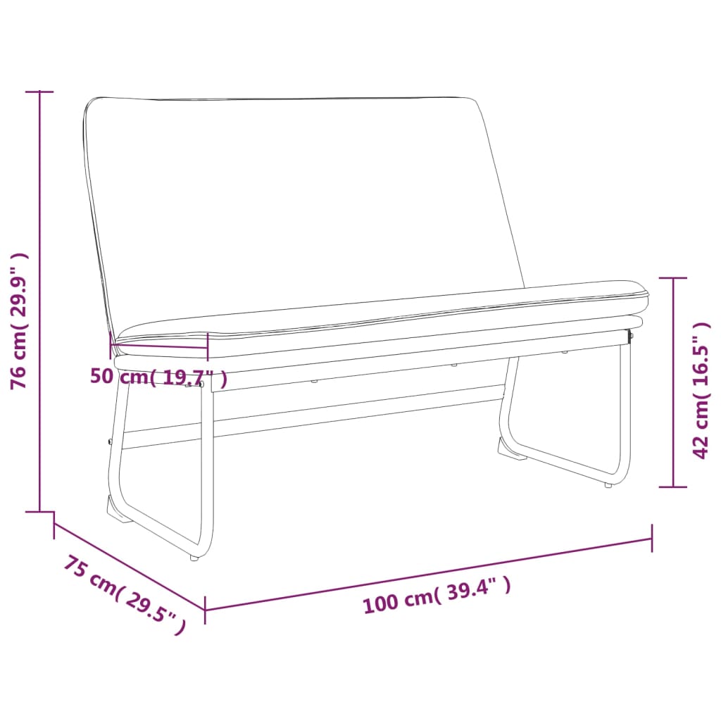 vidaXL Bench Blue 100x75x76 cm Fabric