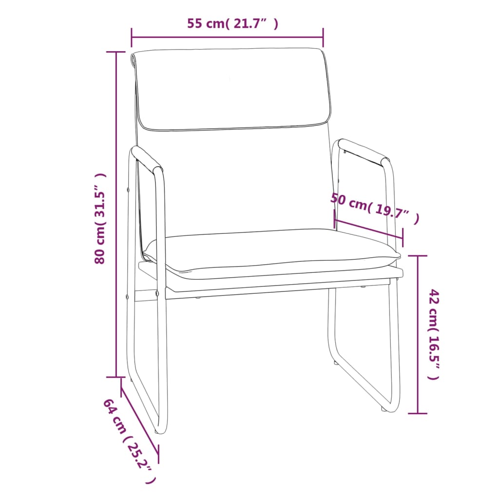 vidaXL Lounge Chair Black 55x64x80 cm Fabric