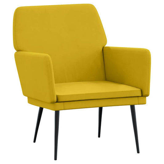 vidaXL Armchair Yellow 62x79x79 cm Velvet