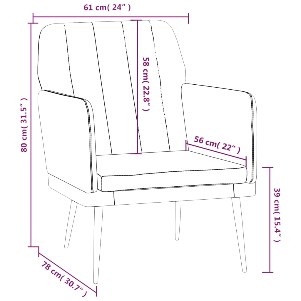 vidaXL Armchair Grey 61x78x80 cm Faux Leather