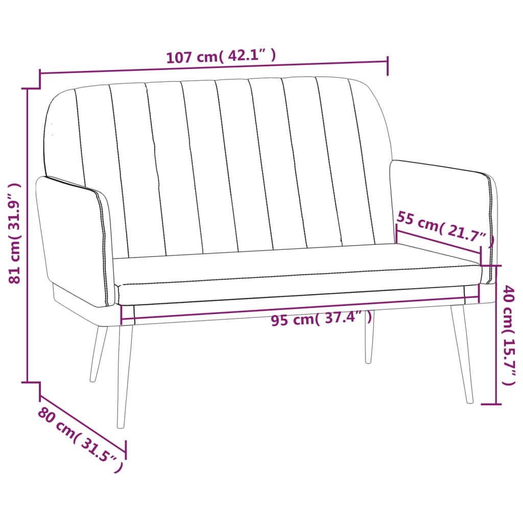 vidaXL Bench Cappuccino 107x80x81 cm Faux Leather