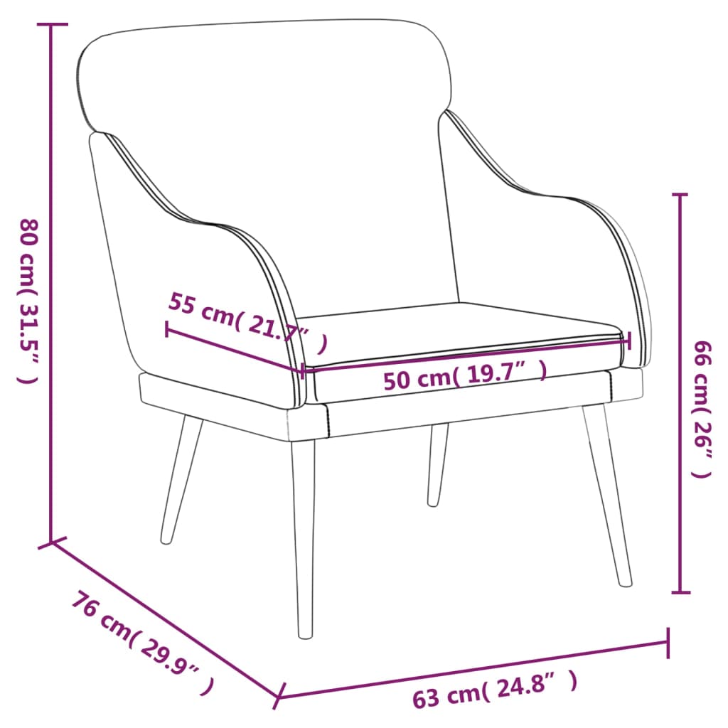vidaXL Armchair Cappuccino 63x76x80 cm Faux Leather