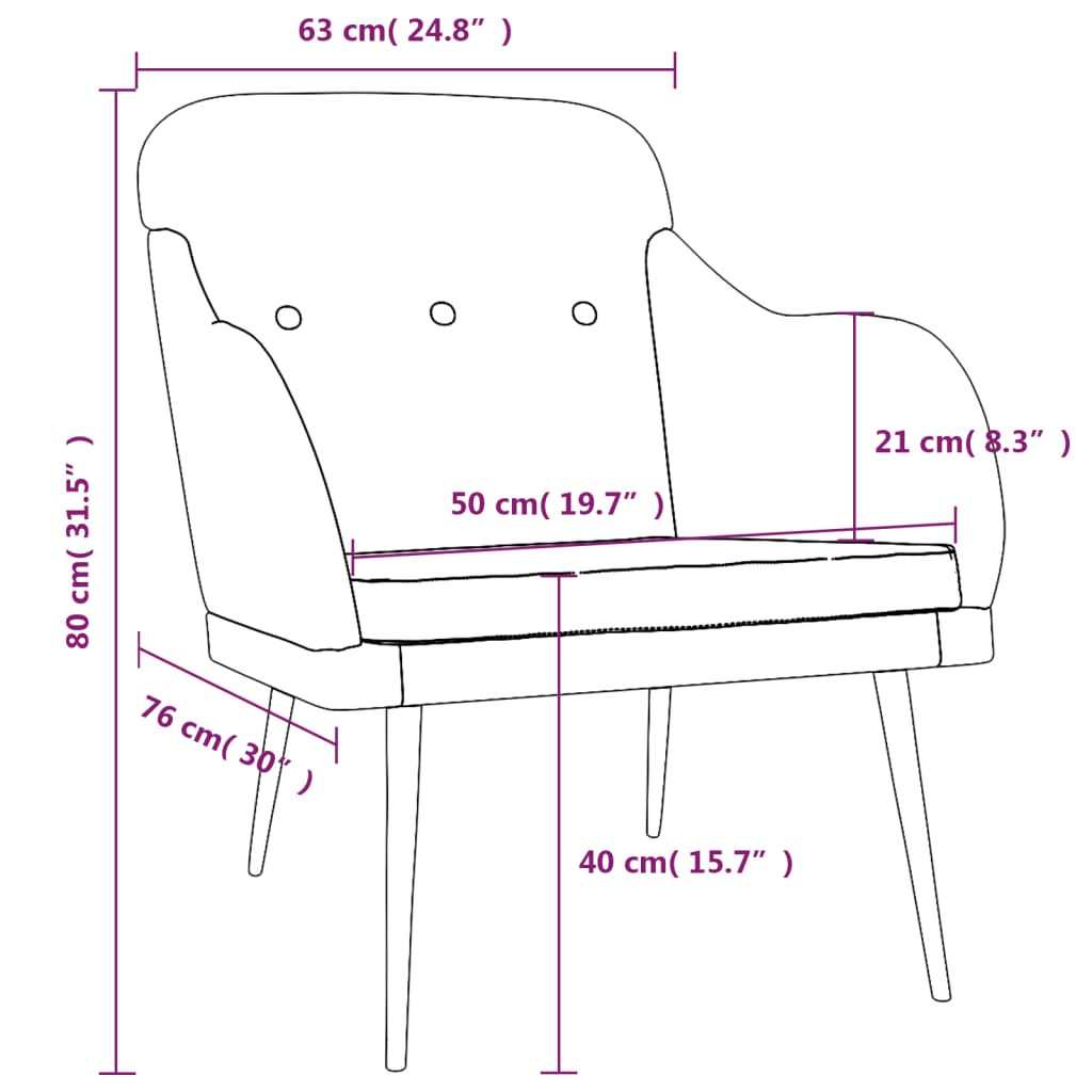 vidaXL Armchair Taupe 63x76x80 cm Fabric