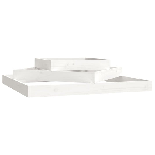 vidaXL Planter White 112x112x27 cm Solid Wood Pine