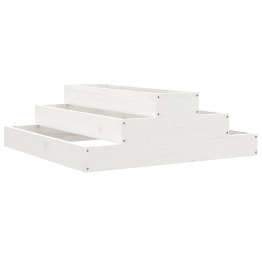 vidaXL Planter White 80x80x27 cm Solid Wood Pine