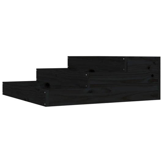 vidaXL Planter Black 78x78x27 cm Solid Wood Pine