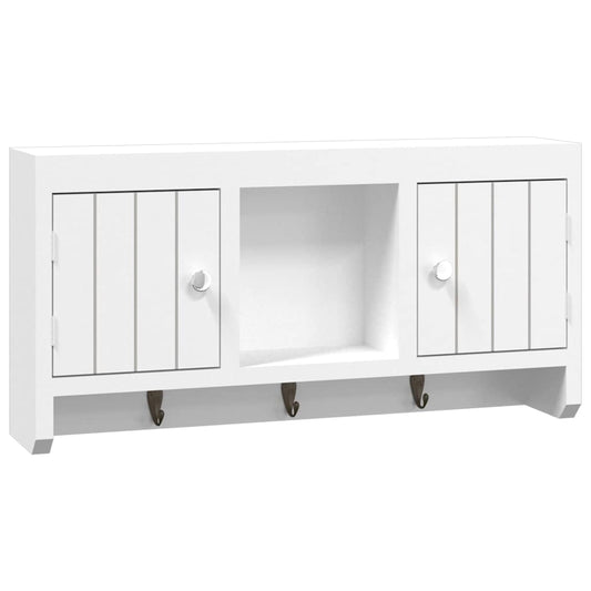 vidaXL Key Cabinet White 40x8,5x20 cm Engineered Wood&Steel