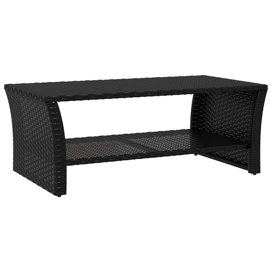 vidaXL Coffee Table Black 100x50x40 cm Poly Rattan