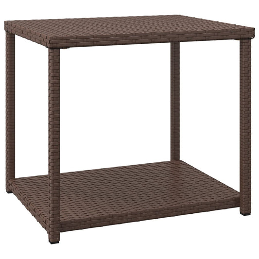 vidaXL Side Table Brown 55x45x49 cm Poly Rattan