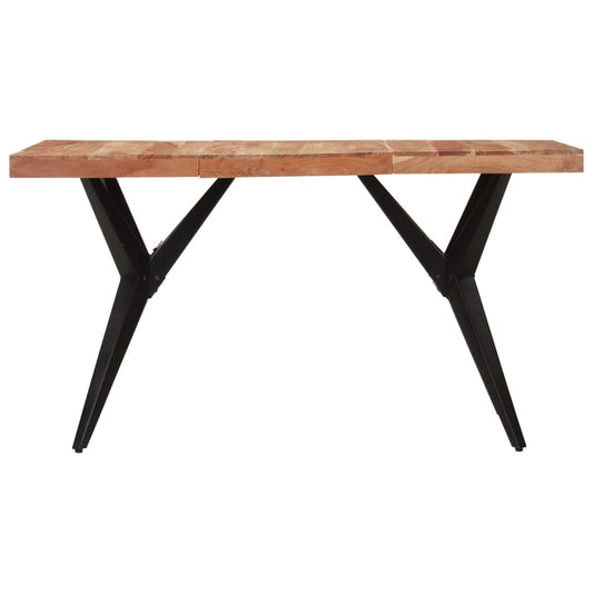 vidaXL Dining Table Black 140x70x76 cm Solid Wood Acacia