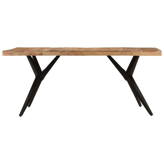 vidaXL Dining Table Black 180x90x77 cm Solid Wood Acacia