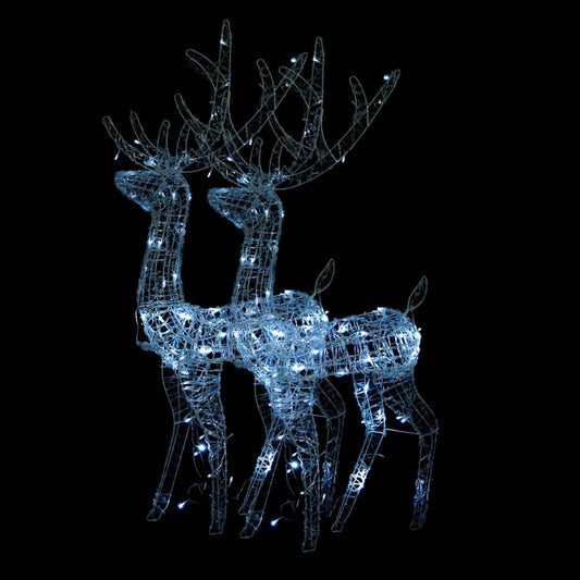 vidaXL Acrylic Reindeer Christmas Decorations 2 pcs 128 cm Cold White